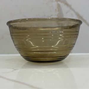 Vintage Dominion Glass Small Ribbed Amber Glass Mixing Bowl